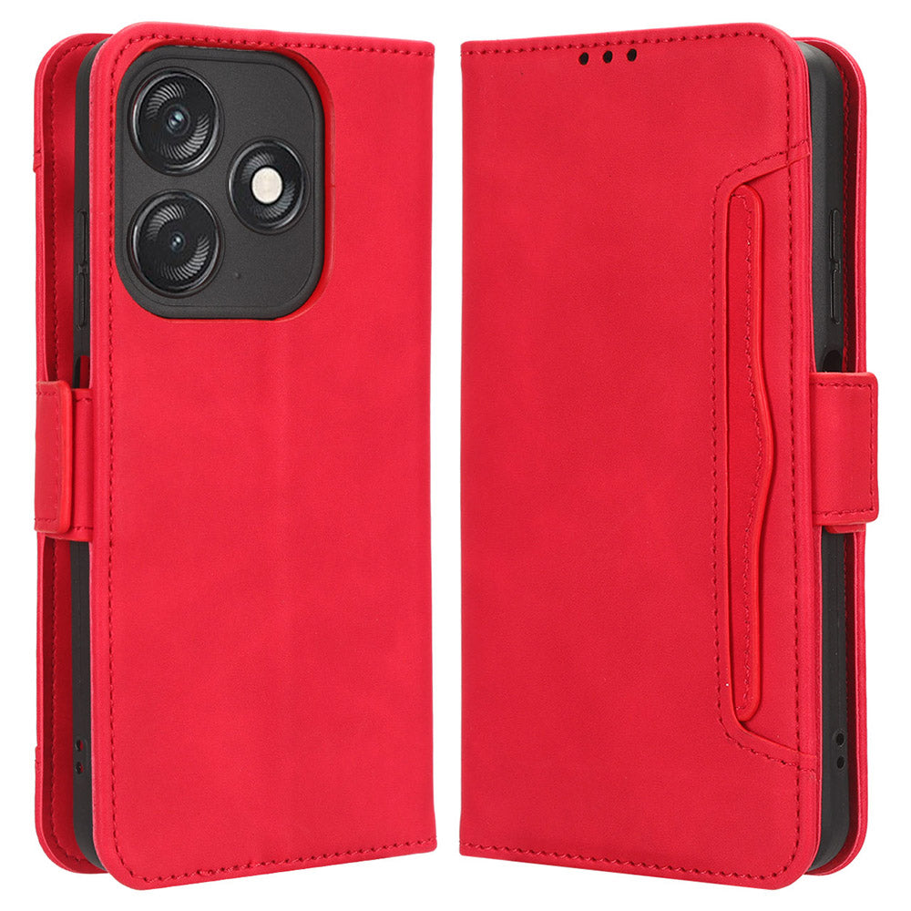 For Tecno Spark 10C 4G Wallet Phone Cover PU Leather Phone Stand Case with Multiple Card Slots