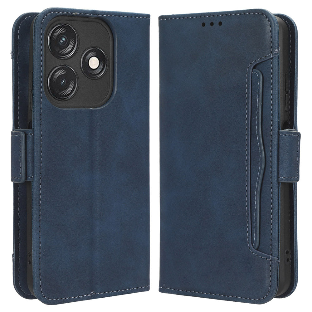 For Tecno Spark 10C 4G Wallet Phone Cover PU Leather Phone Stand Case with Multiple Card Slots