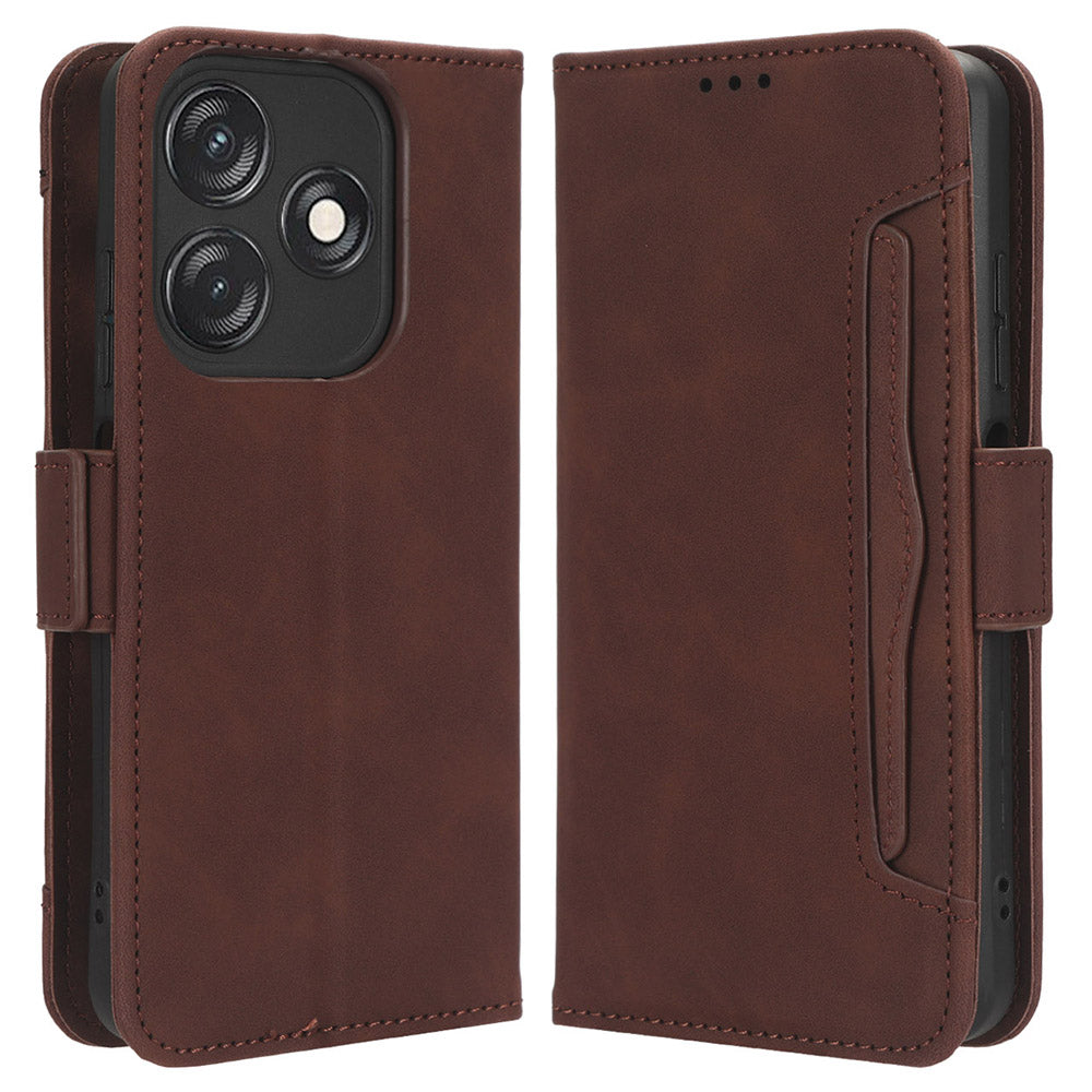 For Tecno Spark 10C 4G Wallet Phone Cover PU Leather Phone Stand Case with Multiple Card Slots