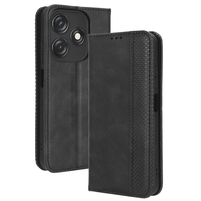 For Tecno Spark 10C 4G Wallet Phone Case Anti-Dust Stand PU Leather Protective Cover with Retro Texture