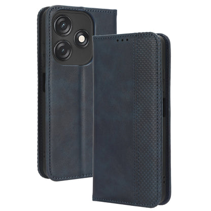 For Tecno Spark 10C 4G Wallet Phone Case Anti-Dust Stand PU Leather Protective Cover with Retro Texture