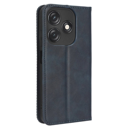 For Tecno Spark 10C 4G Wallet Phone Case Anti-Dust Stand PU Leather Protective Cover with Retro Texture