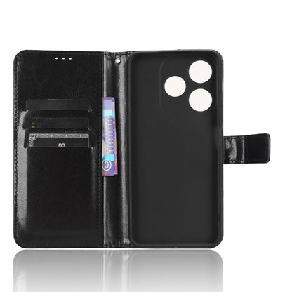 PU Leather Flip Cover for Tecno Spark 10C 4G Anti-Dorp Wallet Case Crazy Horse Texture Stand Phone Shell