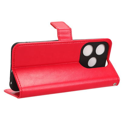 PU Leather Flip Cover for Tecno Spark 10C 4G Anti-Dorp Wallet Case Crazy Horse Texture Stand Phone Shell