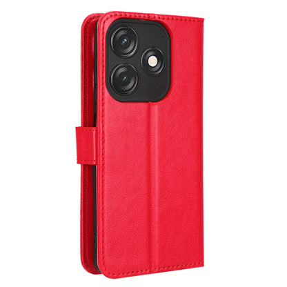 PU Leather Flip Cover for Tecno Spark 10C 4G Anti-Dorp Wallet Case Crazy Horse Texture Stand Phone Shell