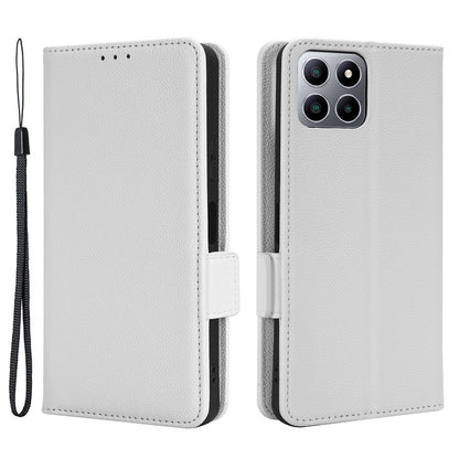 For Boost Mobile Celero 5G+ PU Leather Wallet Litchi Texture Protective Case Stand Phone Cover with Strap