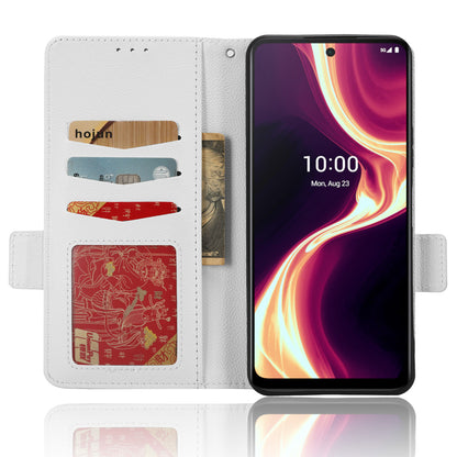 For Boost Mobile Celero 5G+ PU Leather Wallet Litchi Texture Protective Case Stand Phone Cover with Strap