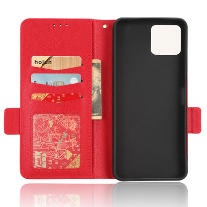 For Boost Mobile Celero 5G+ PU Leather Wallet Litchi Texture Protective Case Stand Phone Cover with Strap