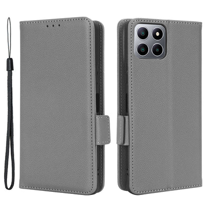 For Boost Mobile Celero 5G+ PU Leather Wallet Litchi Texture Protective Case Stand Phone Cover with Strap