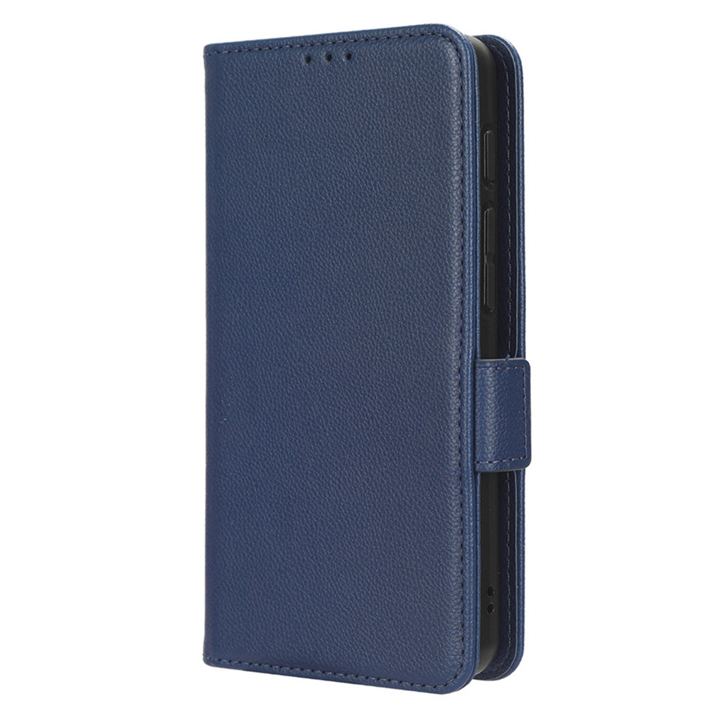 For Boost Mobile Celero 5G+ PU Leather Wallet Litchi Texture Protective Case Stand Phone Cover with Strap