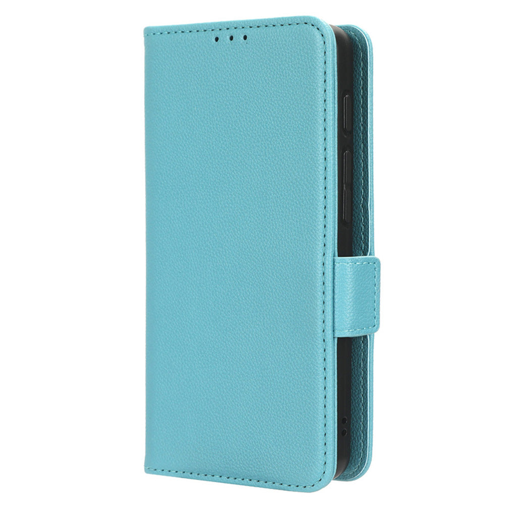 For Boost Mobile Celero 5G+ PU Leather Wallet Litchi Texture Protective Case Stand Phone Cover with Strap