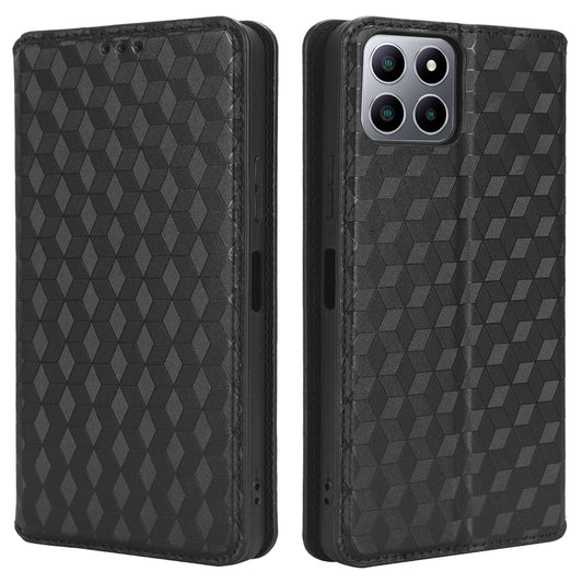 For Boost Mobile Celero 5G+ Phone Leather Case Rhombus Imprinted Cover with Stand Wallet