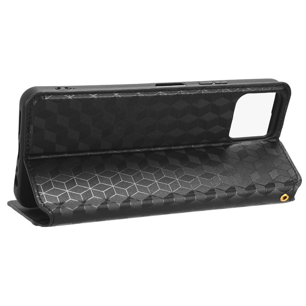 For Boost Mobile Celero 5G+ Phone Leather Case Rhombus Imprinted Cover with Stand Wallet