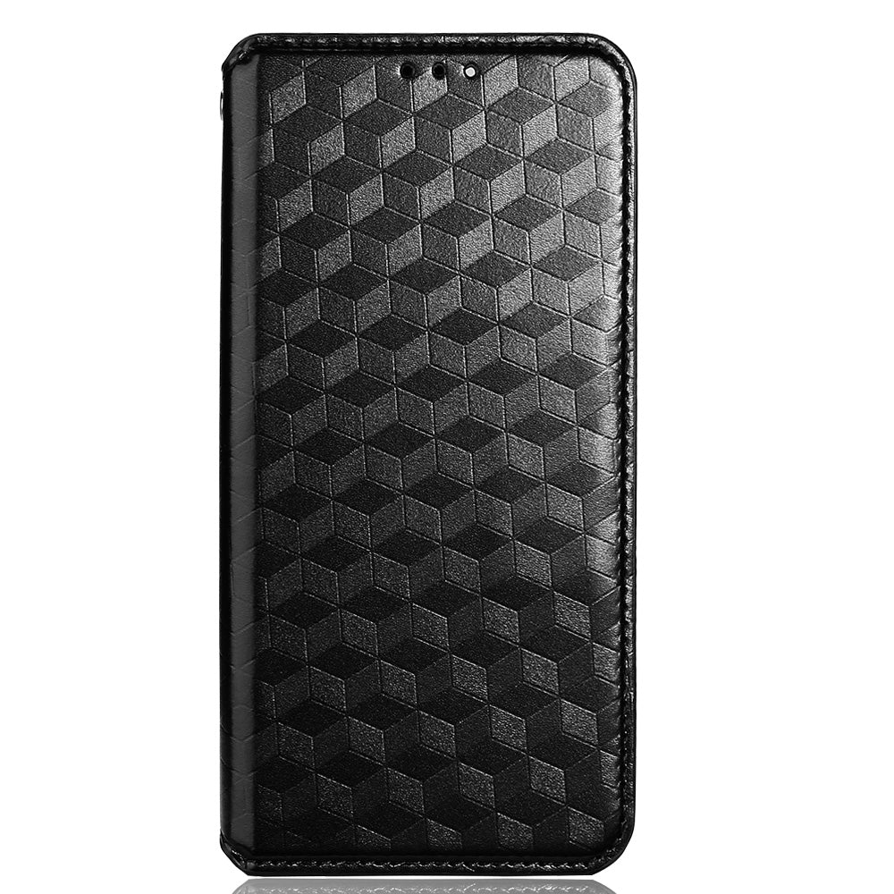 For Boost Mobile Celero 5G+ Phone Leather Case Rhombus Imprinted Cover with Stand Wallet
