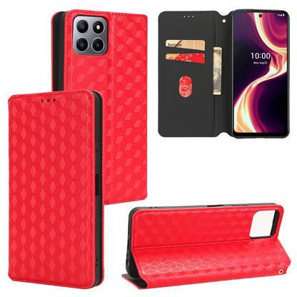 For Boost Mobile Celero 5G+ Phone Leather Case Rhombus Imprinted Cover with Stand Wallet