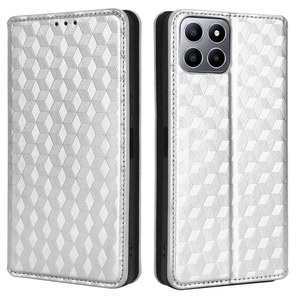 For Boost Mobile Celero 5G+ Phone Leather Case Rhombus Imprinted Cover with Stand Wallet