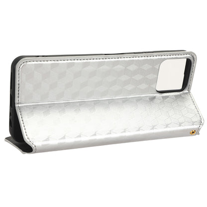 For Boost Mobile Celero 5G+ Phone Leather Case Rhombus Imprinted Cover with Stand Wallet