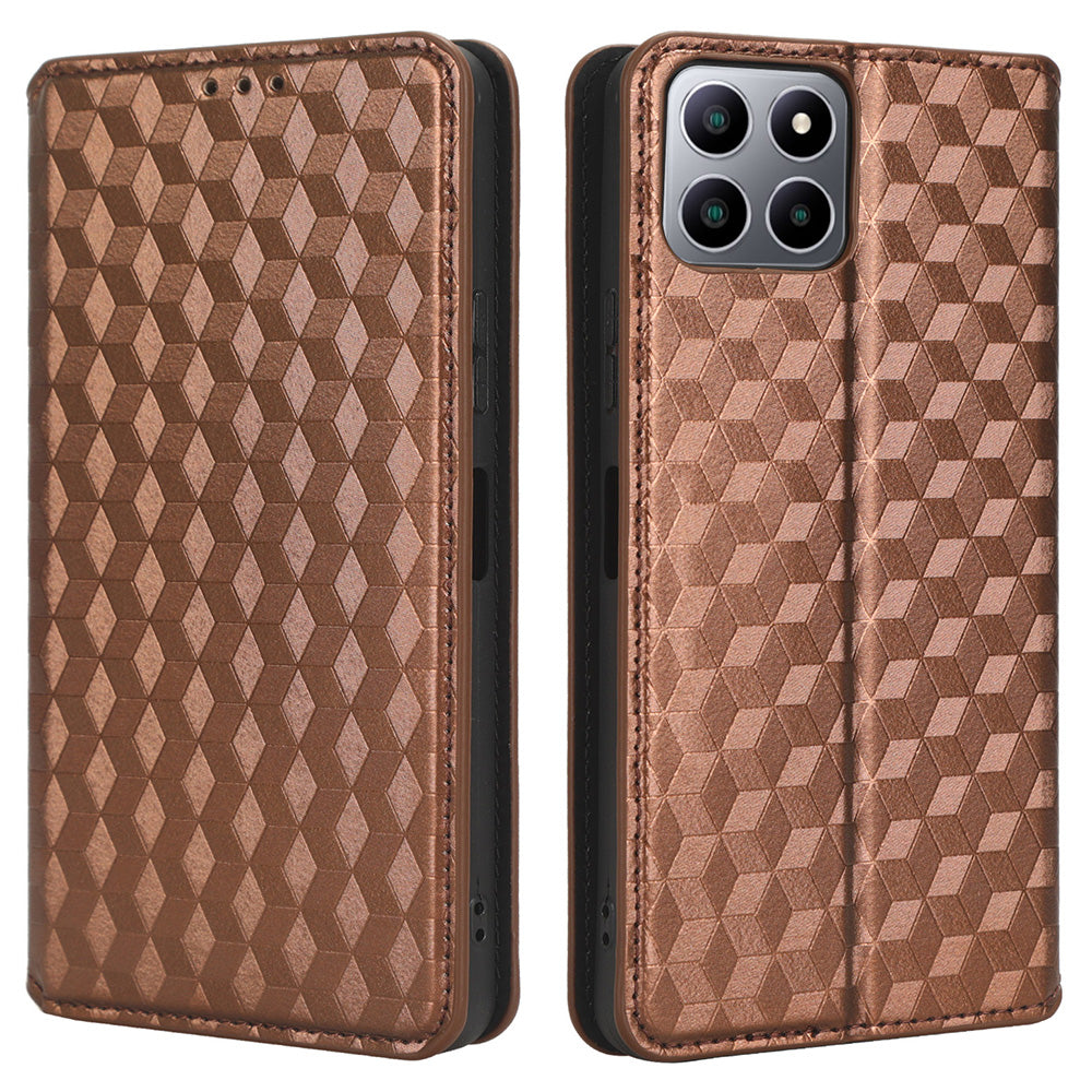 For Boost Mobile Celero 5G+ Phone Leather Case Rhombus Imprinted Cover with Stand Wallet
