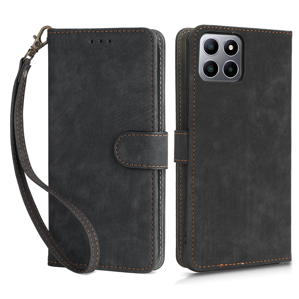 For Boost Mobile Celero 5G+ RFID Blocking Leather Case Wallet Stand Phone Cover with Strap