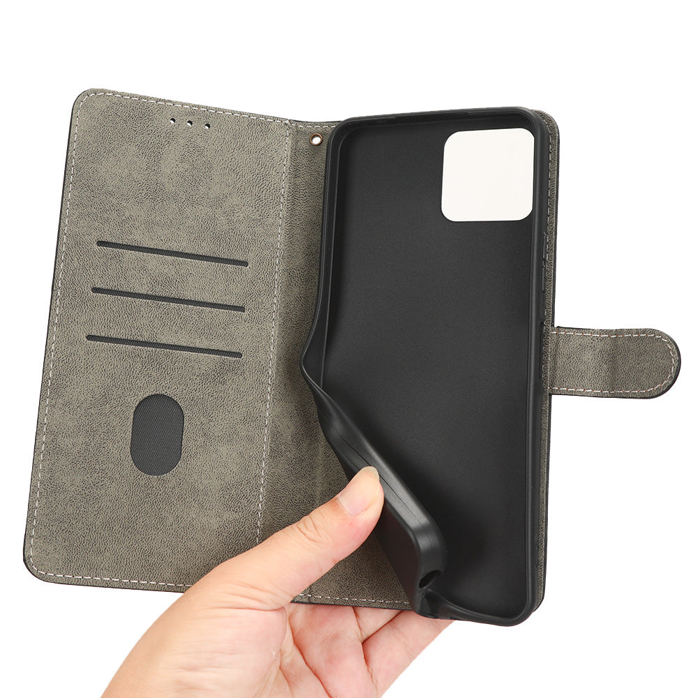 For Boost Mobile Celero 5G+ RFID Blocking Leather Case Wallet Stand Phone Cover with Strap