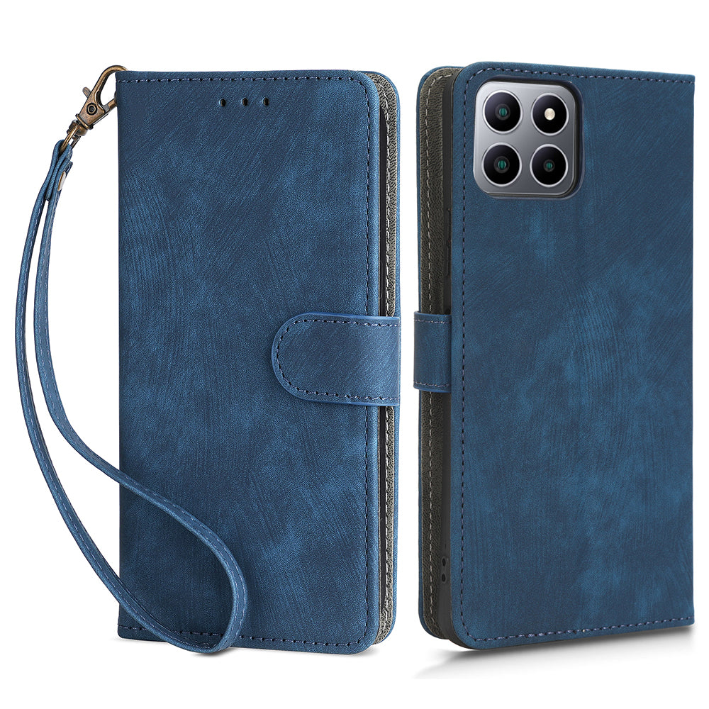 For Boost Mobile Celero 5G+ RFID Blocking Leather Case Wallet Stand Phone Cover with Strap