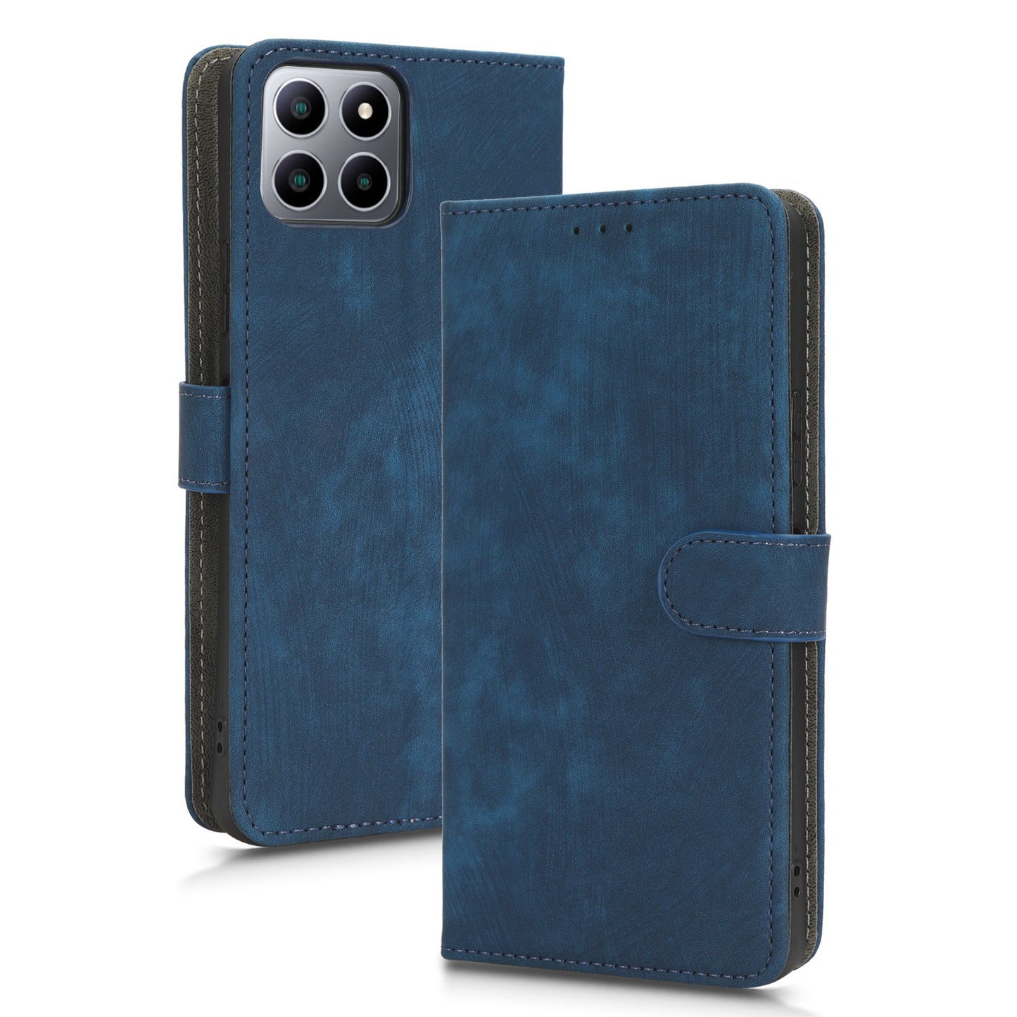 For Boost Mobile Celero 5G+ RFID Blocking Leather Case Wallet Stand Phone Cover with Strap