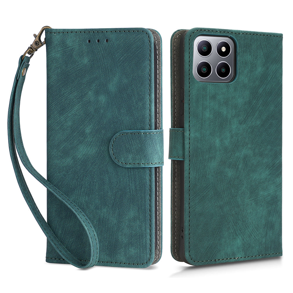 For Boost Mobile Celero 5G+ RFID Blocking Leather Case Wallet Stand Phone Cover with Strap