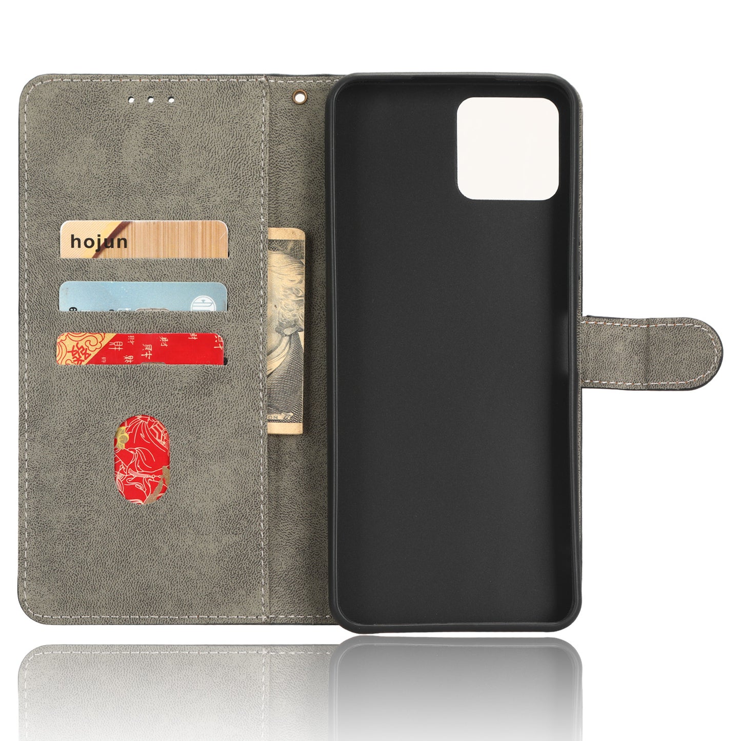 For Boost Mobile Celero 5G+ RFID Blocking Leather Case Wallet Stand Phone Cover with Strap