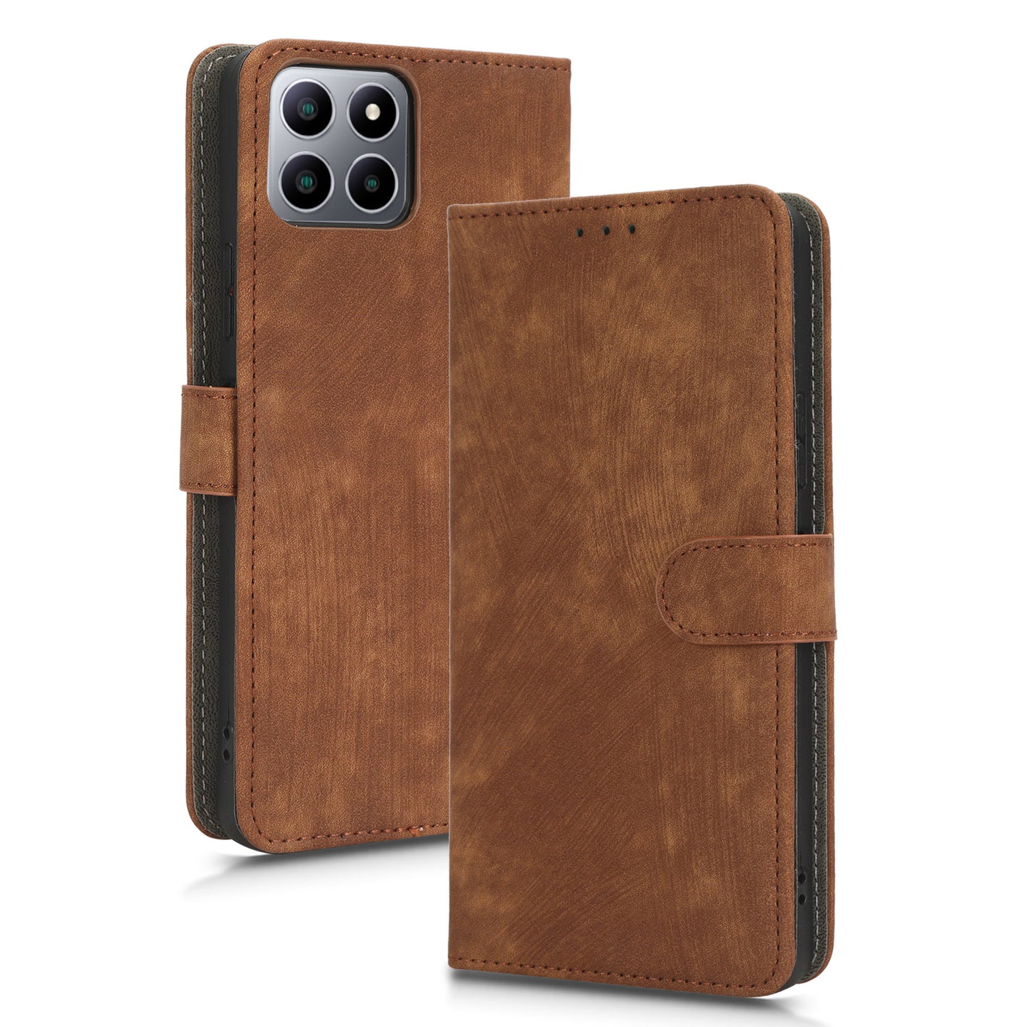 For Boost Mobile Celero 5G+ RFID Blocking Leather Case Wallet Stand Phone Cover with Strap