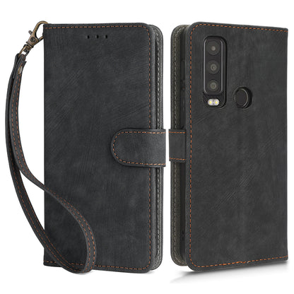 For Motorola Defy 2 5G / Cat S75 5G Phone Wallet Cover PU Leather RFID Blocking Stand Case with Strap