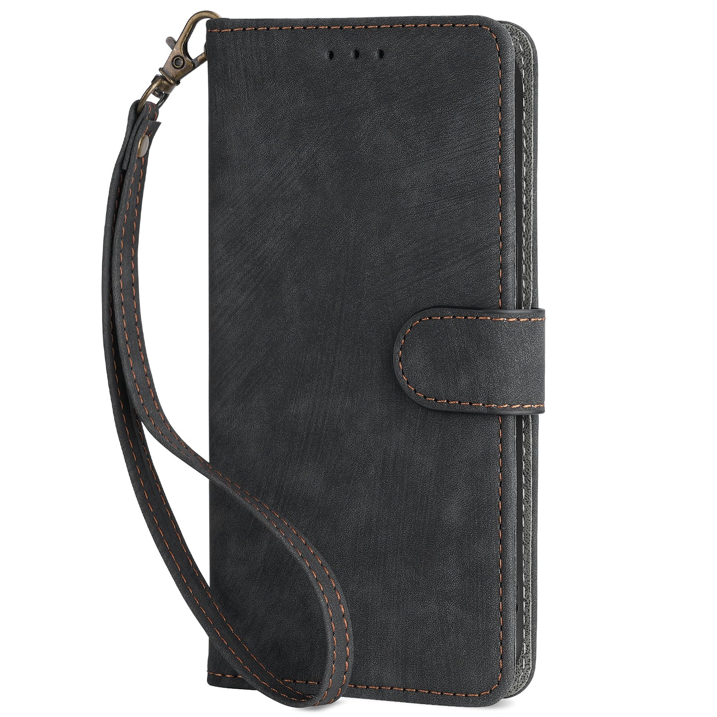 For Motorola Defy 2 5G / Cat S75 5G Phone Wallet Cover PU Leather RFID Blocking Stand Case with Strap