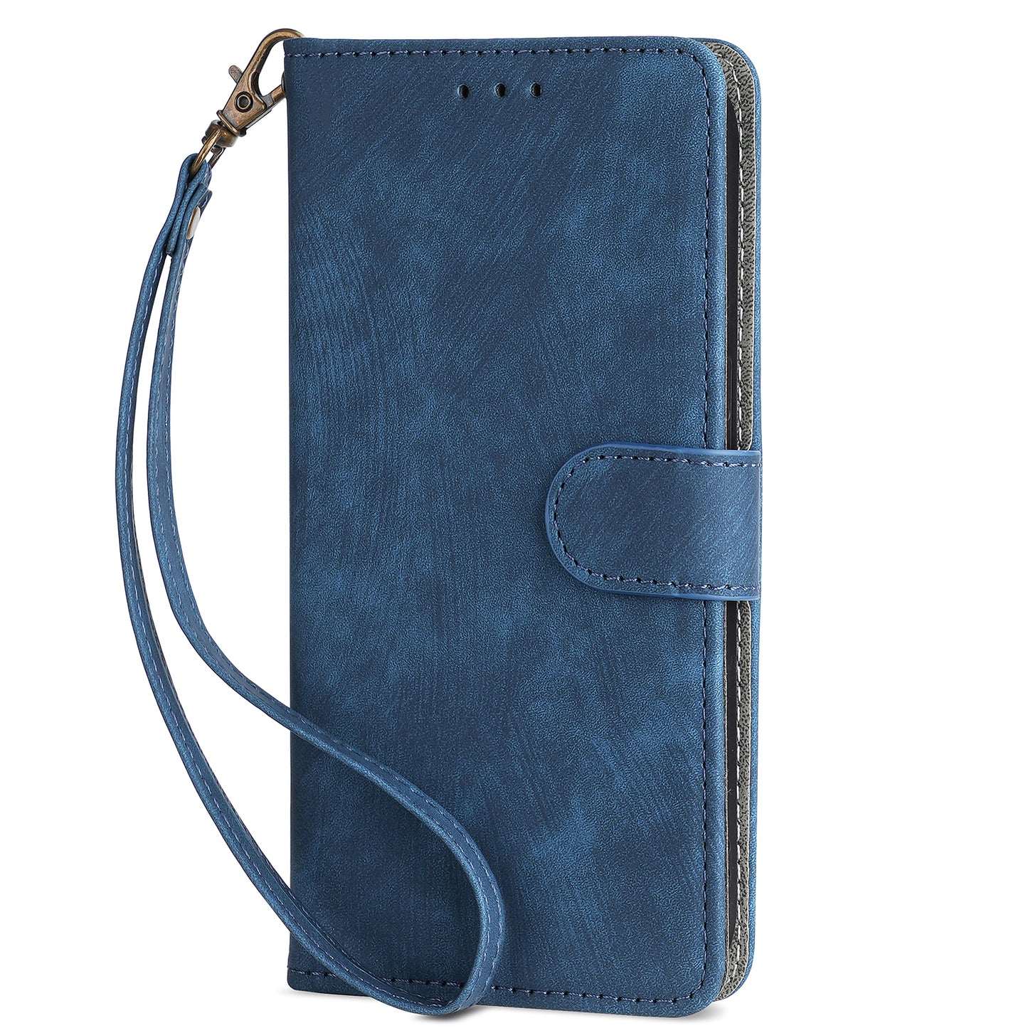 For Motorola Defy 2 5G / Cat S75 5G Phone Wallet Cover PU Leather RFID Blocking Stand Case with Strap