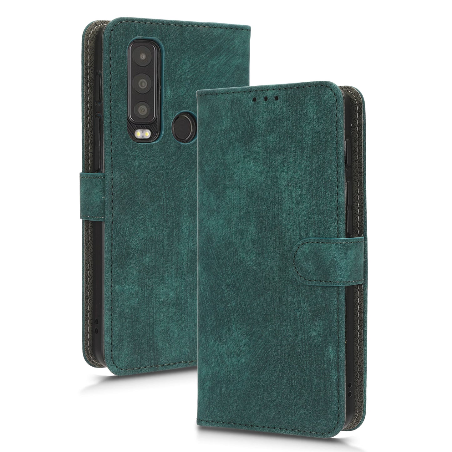 For Motorola Defy 2 5G / Cat S75 5G Phone Wallet Cover PU Leather RFID Blocking Stand Case with Strap