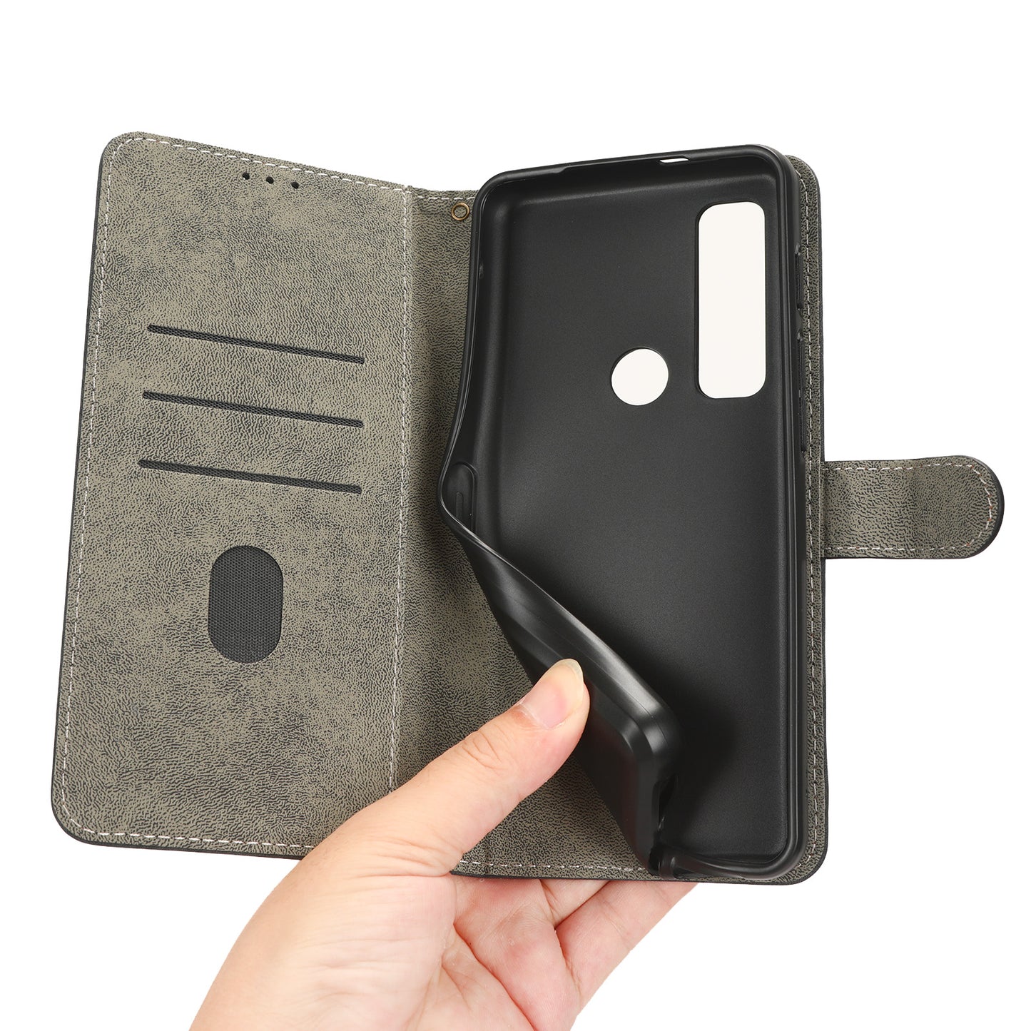 For Motorola Defy 2 5G / Cat S75 5G Phone Wallet Cover PU Leather RFID Blocking Stand Case with Strap