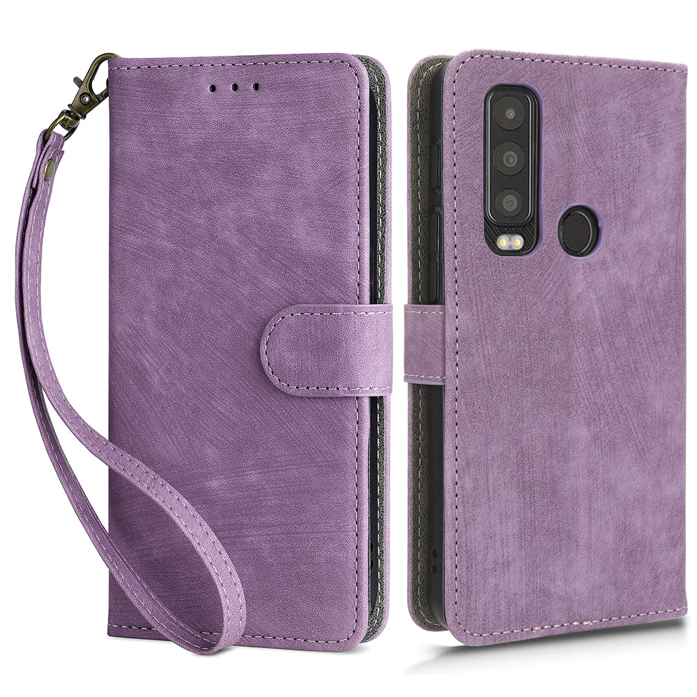 For Motorola Defy 2 5G / Cat S75 5G Phone Wallet Cover PU Leather RFID Blocking Stand Case with Strap