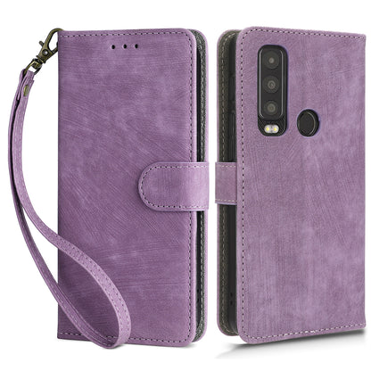 For Motorola Defy 2 5G / Cat S75 5G Phone Wallet Cover PU Leather RFID Blocking Stand Case with Strap
