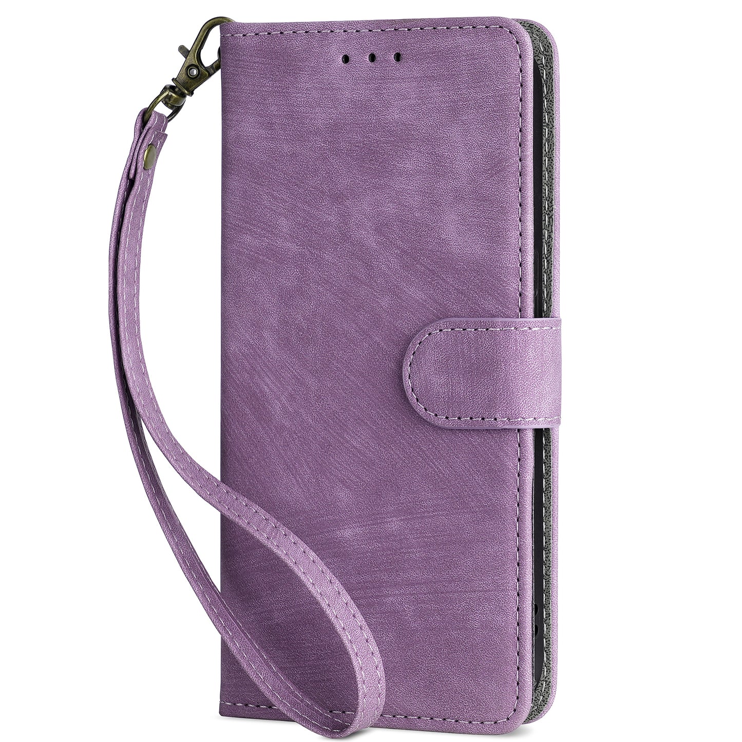For Motorola Defy 2 5G / Cat S75 5G Phone Wallet Cover PU Leather RFID Blocking Stand Case with Strap