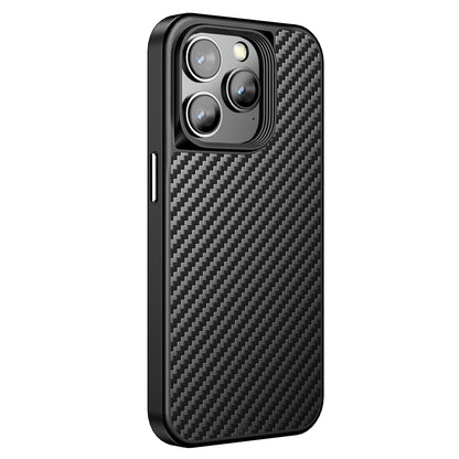 Magnetic Case for iPhone 14 Pro Max Aramid Fiber + TPU Carbon Fiber Texture Phone Cover