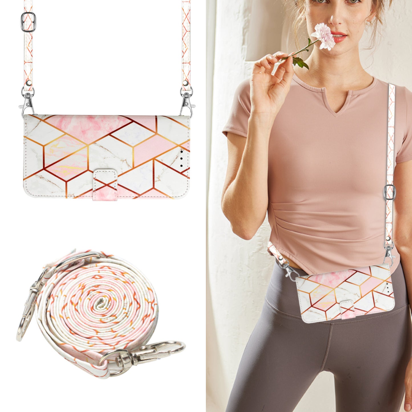 YB Pattern Printing Leather Series-6 Leather Case for Xiaomi 13 Lite / Civi 2 5G Marble Pattern Wallet Stand Anti-drop Cover