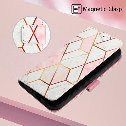 YB Pattern Printing Leather Series-6 Leather Case for Xiaomi 13 Lite / Civi 2 5G Marble Pattern Wallet Stand Anti-drop Cover