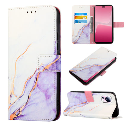 YB Pattern Printing Leather Series-5 For Xiaomi 13 Lite / Civi 2 5G Marble Pattern Stand Wallet Anti-drop Phone Case