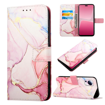 YB Pattern Printing Leather Series-5 For Xiaomi 13 Lite / Civi 2 5G Marble Pattern Stand Wallet Anti-drop Phone Case