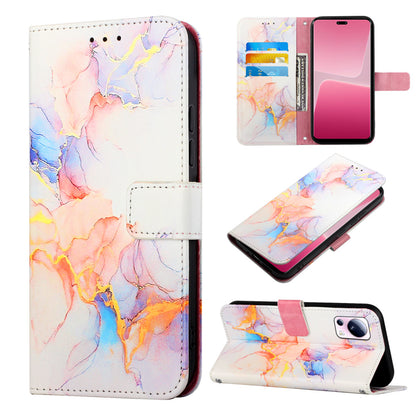 YB Pattern Printing Leather Series-5 For Xiaomi 13 Lite / Civi 2 5G Marble Pattern Stand Wallet Anti-drop Phone Case