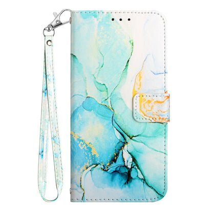 YB Pattern Printing Leather Series-5 for Nokia C32 (TA-1534) Marble Pattern Phone Case Wallet Stand Cover with Strap