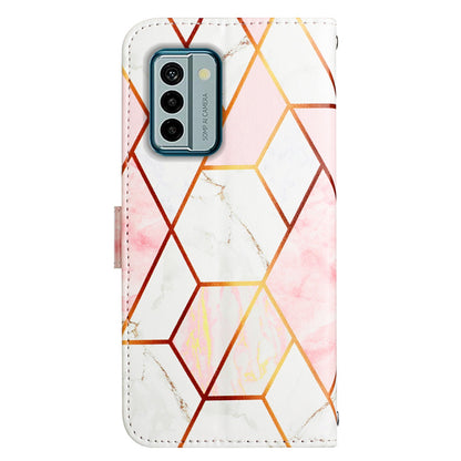 YB Pattern Printing Leather Series-5 Flip Cover for Nokia G22 , Marble Pattern Wallet Stand Protective Phone Case