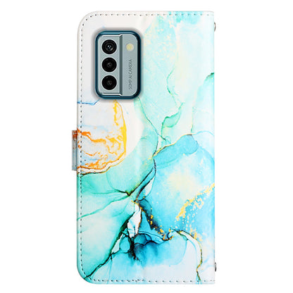YB Pattern Printing Leather Series-5 Flip Cover for Nokia G22 , Marble Pattern Wallet Stand Protective Phone Case