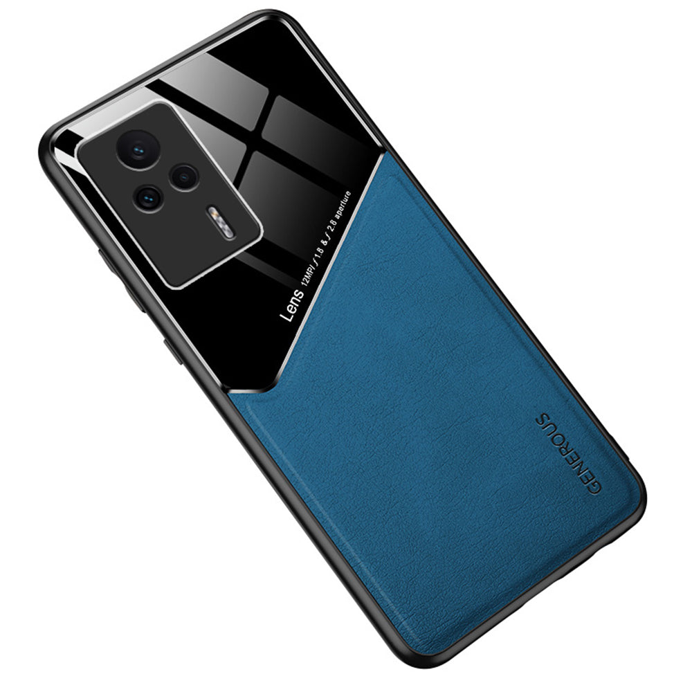 For Xiaomi Redmi K60E 5G Magnetic Car Holder Phone Case Leather+TPU+PC Cover