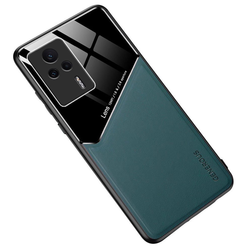 For Xiaomi Redmi K60E 5G Magnetic Car Holder Phone Case Leather+TPU+PC Cover