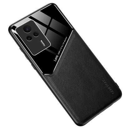 For Xiaomi Redmi K60E 5G Magnetic Car Holder Phone Case Leather+TPU+PC Cover