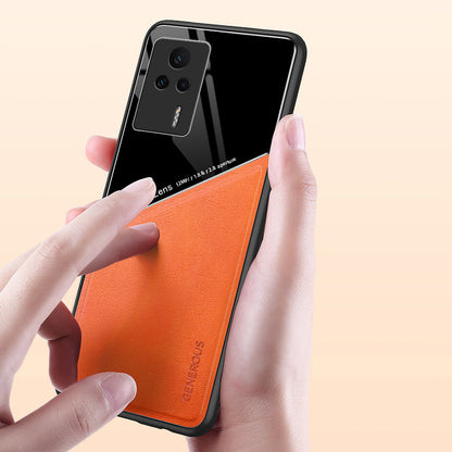 For Xiaomi Redmi K60E 5G Magnetic Car Holder Phone Case Leather+TPU+PC Cover